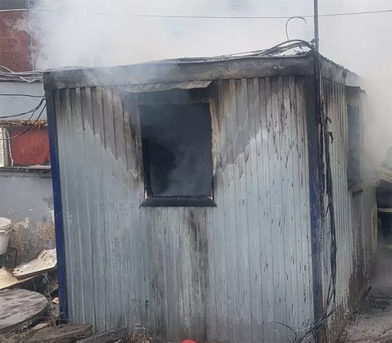 На рынке в Рогачеве горел ларек